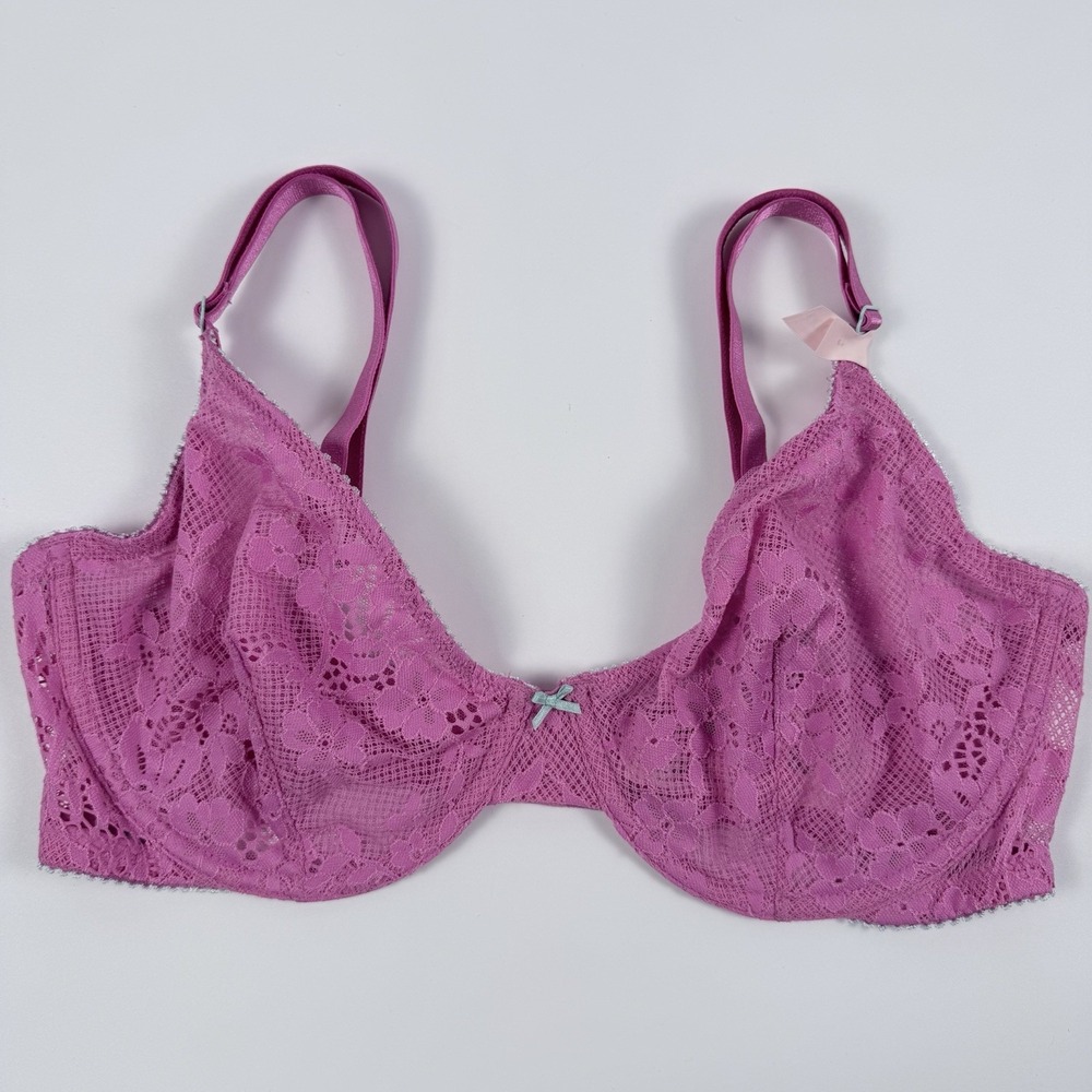 Victoria's Secret Tease Unlined Lace Demi Bra Hot Pink Underwire Size 36DDD NWT